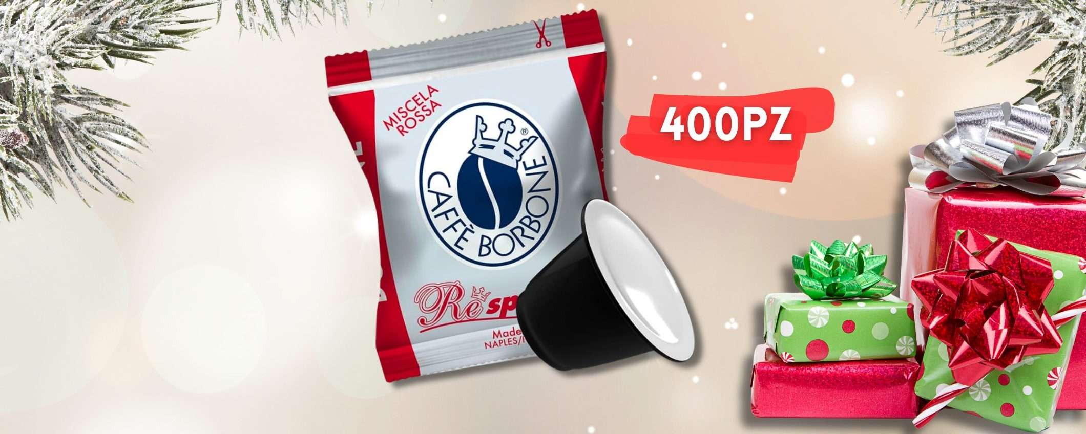 400 capsule sistema NESPRESSO marchiate Caffè Borbone, 0,16€ cad. 400 capsule sistema NESPRESSO marchiate Caffè Borbone, 0,16€ cad.