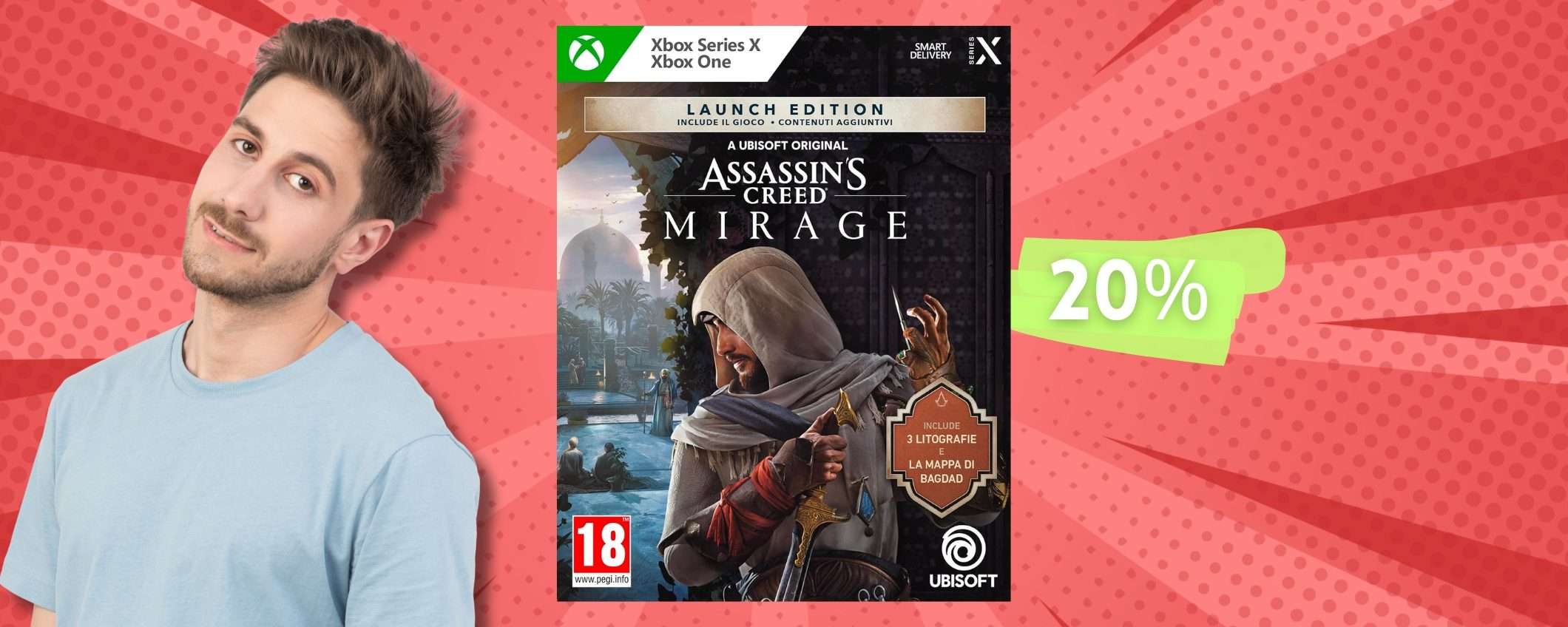 Assassin's Creed Mirage edizione ESCLUSIVA Amazon, ora in SOTTOCOSTO Assassin's Creed Mirage edizione ESCLUSIVA Amazon, ora in SOTTOCOSTO