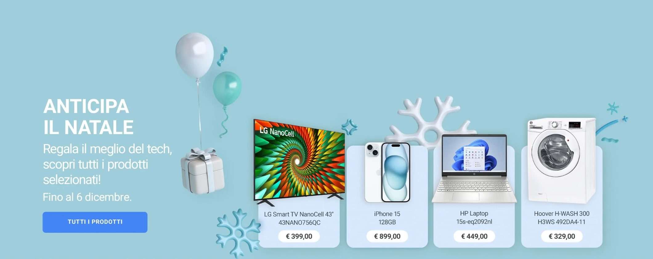 Unieuro Anticipa il Natale: fino al 6 dicembre sconti su tantissimi prodotti Unieuro Anticipa il Natale: fino al 6 dicembre sconti su tantissimi prodotti