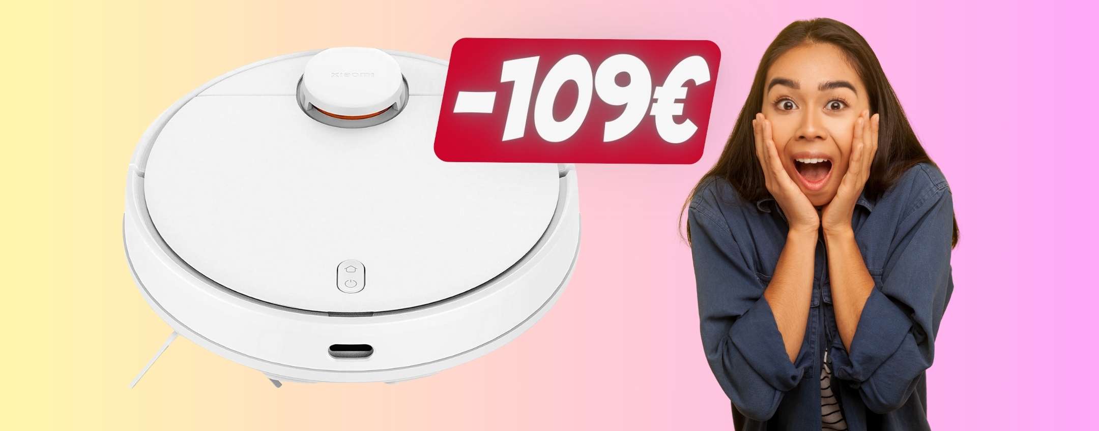 Xiaomi Vacuum-Mop Robot Aspirapolvere E Lavapavimenti - VSLAM, Mappatura In Tempo Reale, Controllo App, Bianco