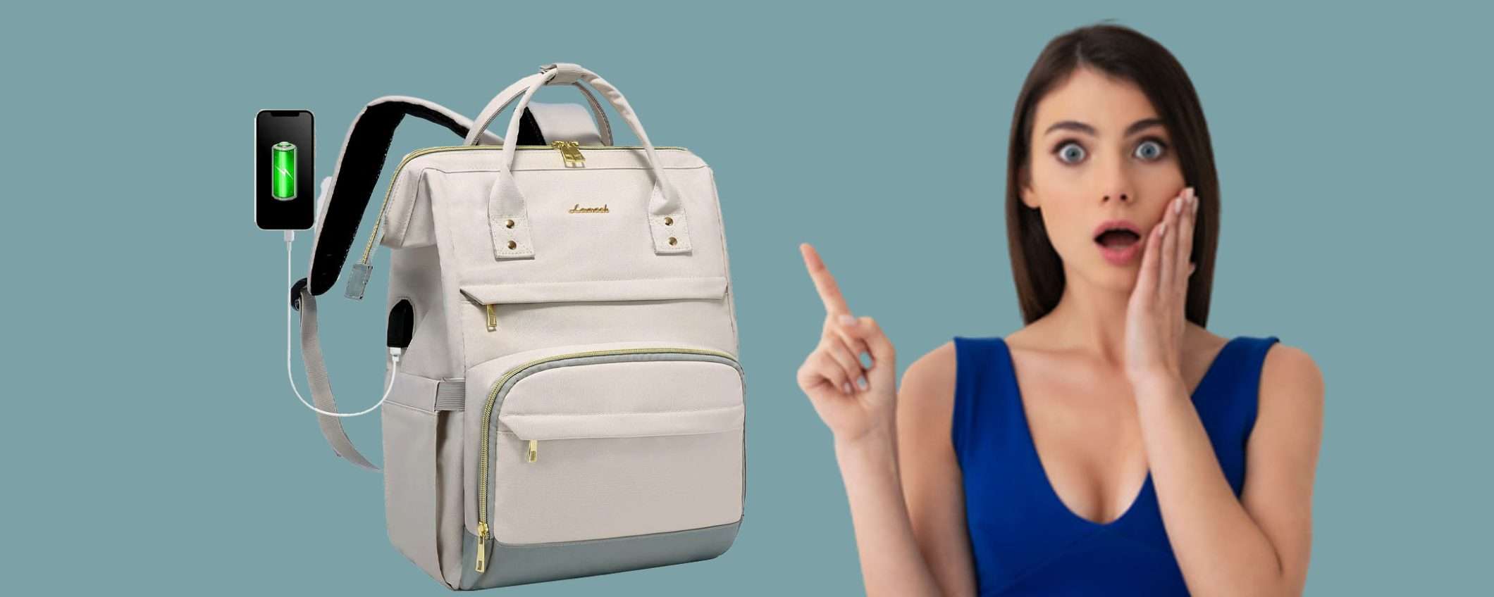 Zaino da donna porta PC impermeabile in sconto BOMBA del 50% Zaino da donna porta PC impermeabile in sconto BOMBA del 50%
