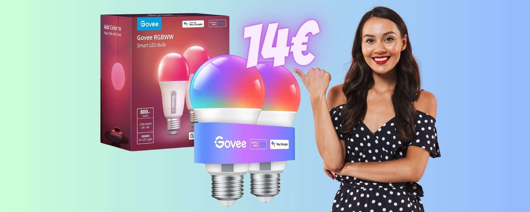 2 lampadine smart multicolore con comandi vocali a 14€ su Amazon 2 lampadine smart multicolore con comandi vocali a 14€ su Amazon