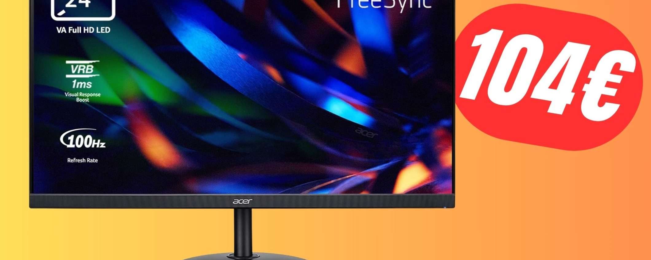 Questo Monitor Acer da 100Hz costa poco più di 100€!