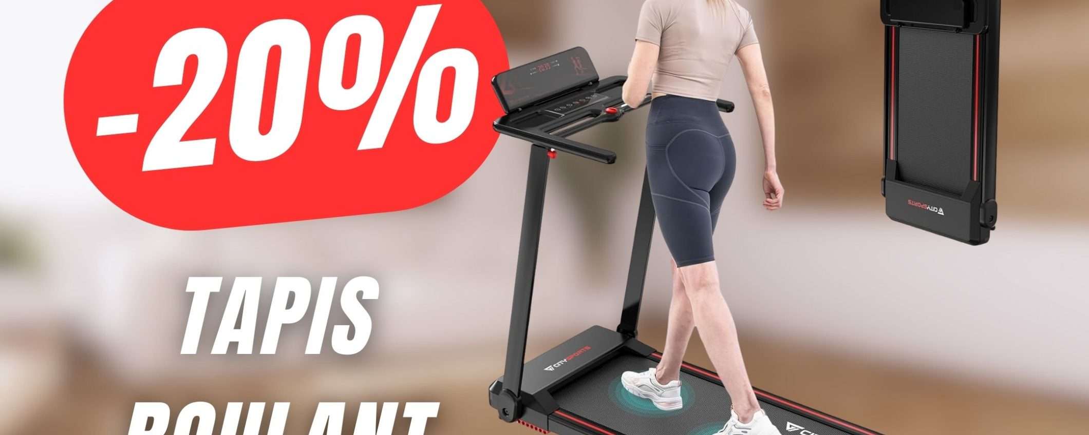 Grazie a questo SCONTO risparmierai 54€ sul Tapis Roulant Pieghevole! Grazie a questo SCONTO risparmierai 54€ sul Tapis Roulant Pieghevole!