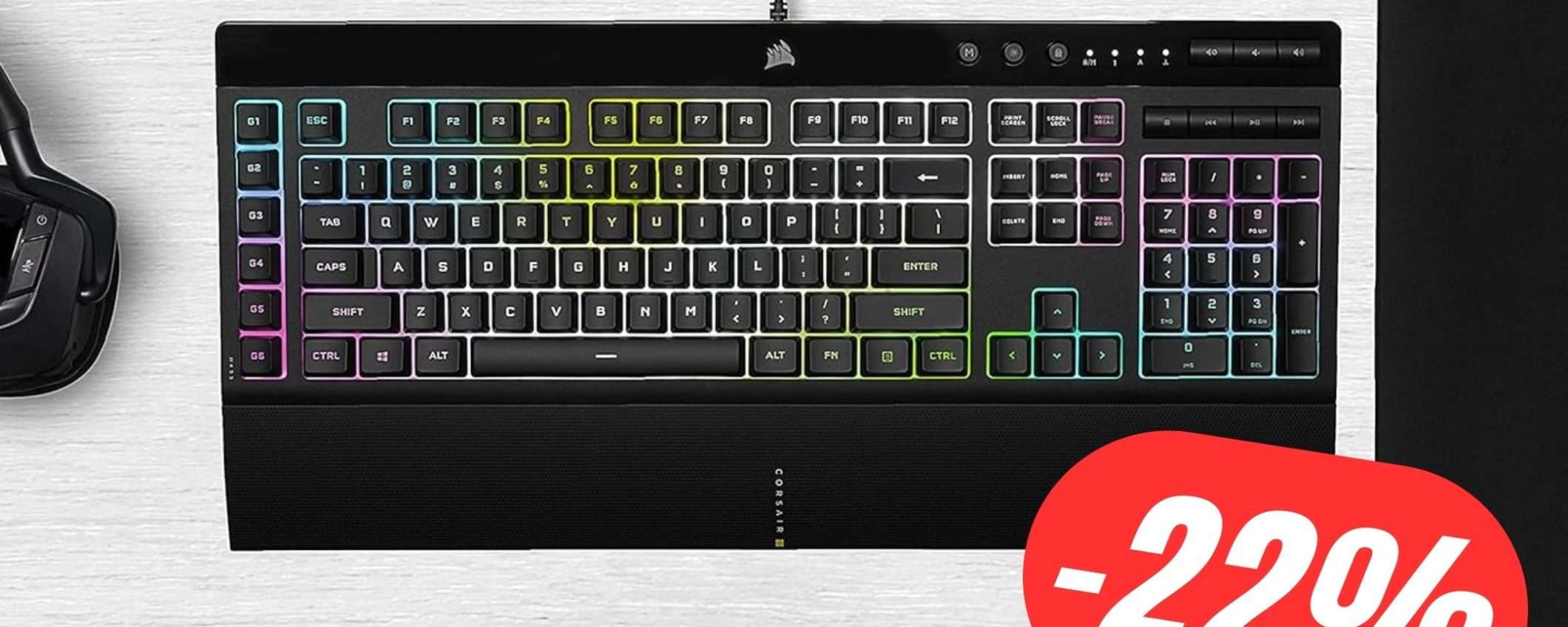 La Tastiera da Gaming di Corsair è SCONTATA del 22%! La Tastiera da Gaming di Corsair è SCONTATA del 22%!