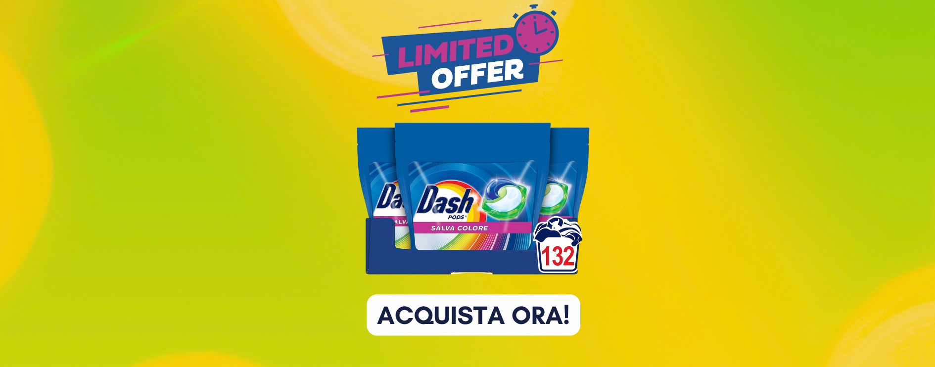 Dash Pods: il meglio per il tuo bucato in sconto del 32%! Dash Pods: il meglio per il tuo bucato in sconto del 32%!