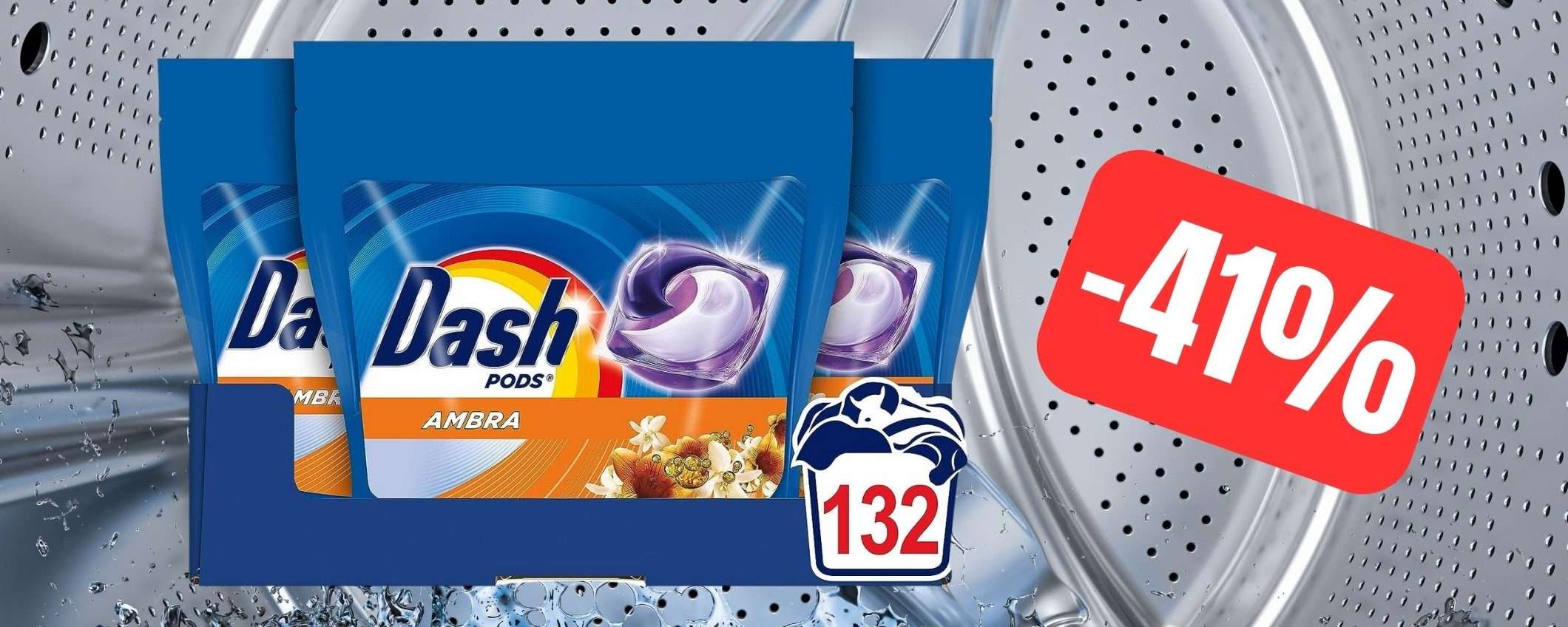 Dash Pods: Amazon rinnova l'OFFERTA SCORTA sulle 132 capsule Dash Pods: Amazon rinnova l'OFFERTA SCORTA sulle 132 capsule