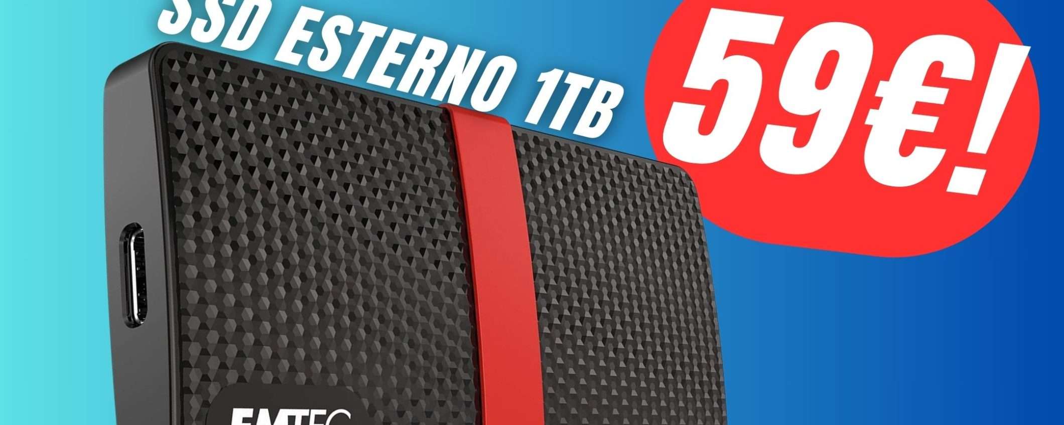 FAI PRESTO! Questo SSD Esterno da 1TB costa solo 59€! FAI PRESTO! Questo SSD Esterno da 1TB costa solo 59€!