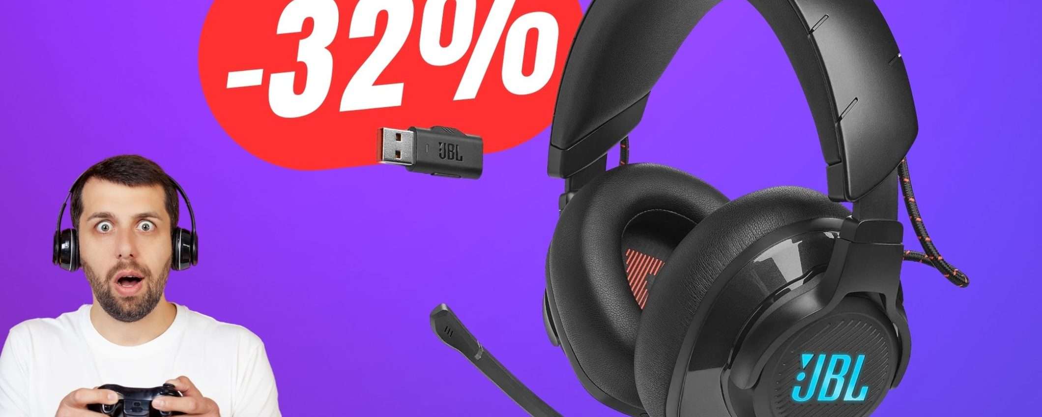 MINIMO STORICO per le Cuffie da Gaming senza fili di JBL! (-32%) MINIMO STORICO per le Cuffie da Gaming senza fili di JBL! (-32%)