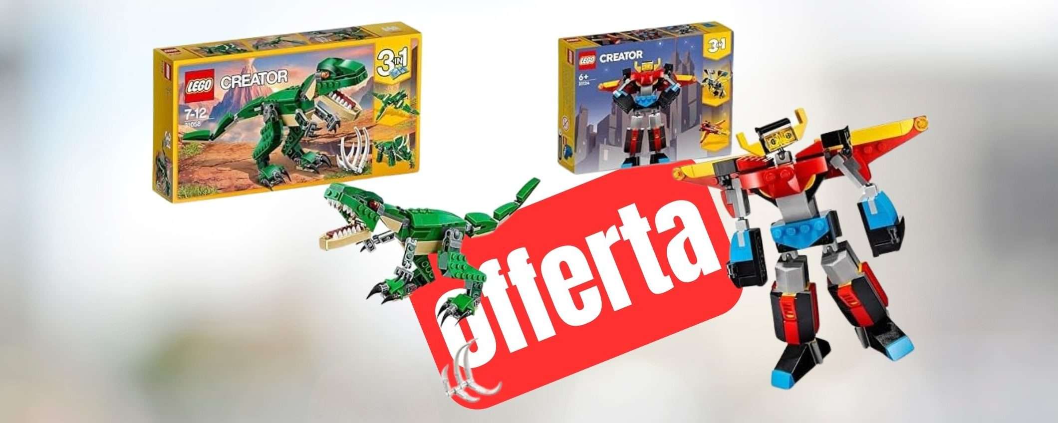 LEGO Dinosauro e Robot: due set in BUNDLE e in OFFERTA su Amazon LEGO Dinosauro e Robot: due set in BUNDLE e in OFFERTA su Amazon