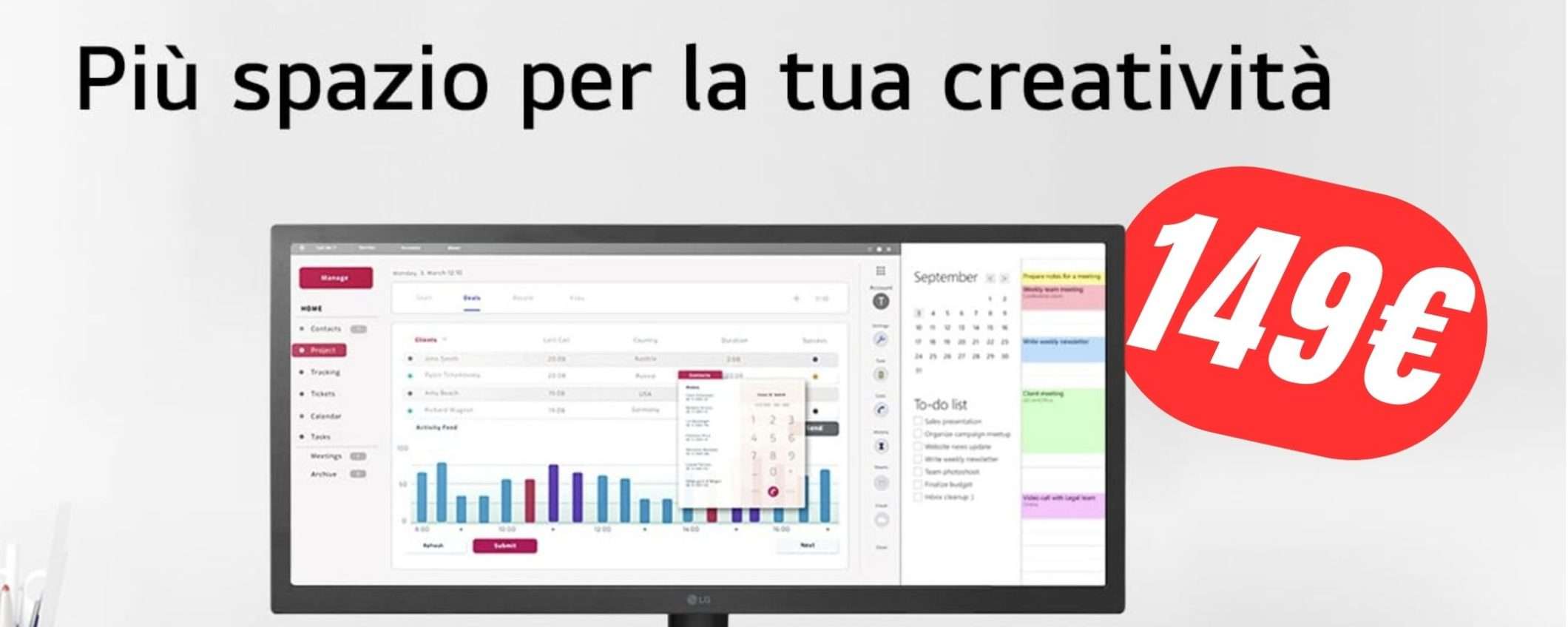 Questo Monitor LG UltraWide è perfetto per qualsiasi utilizzo! Questo Monitor LG UltraWide è perfetto per qualsiasi utilizzo!