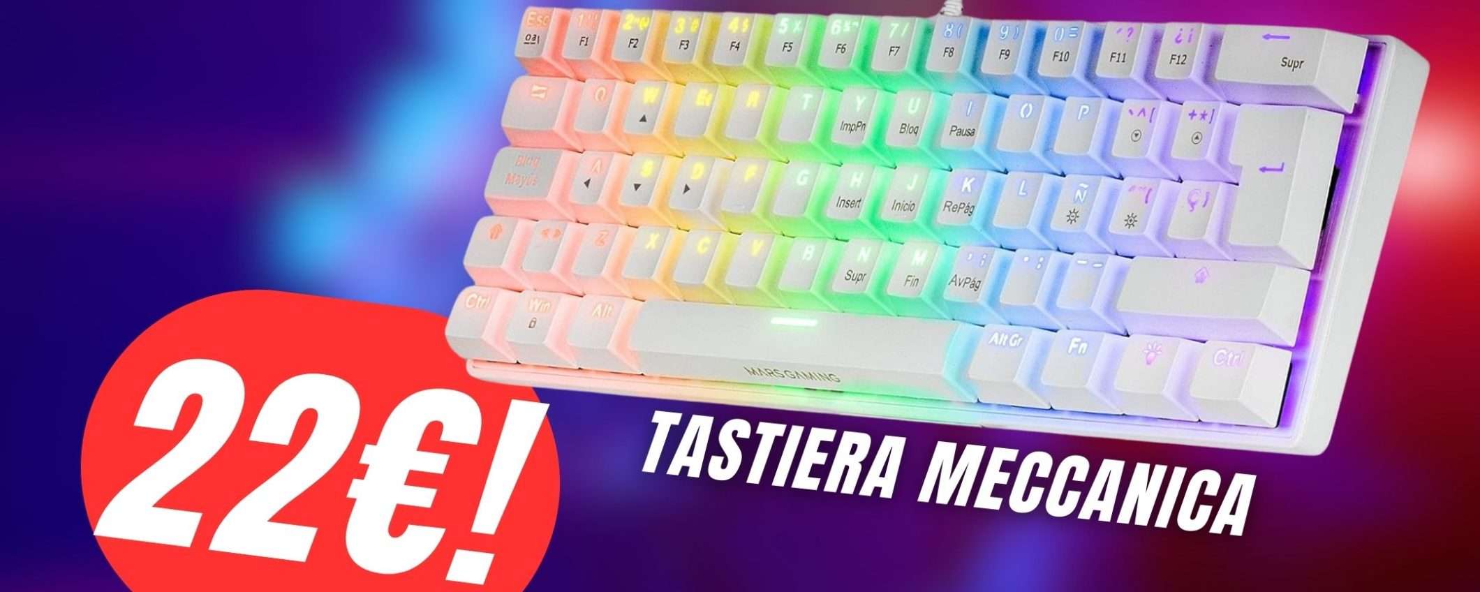 MINIMO STORICO per questa Tastiera Meccanica: solo 22€! MINIMO STORICO per questa Tastiera Meccanica: solo 22€!