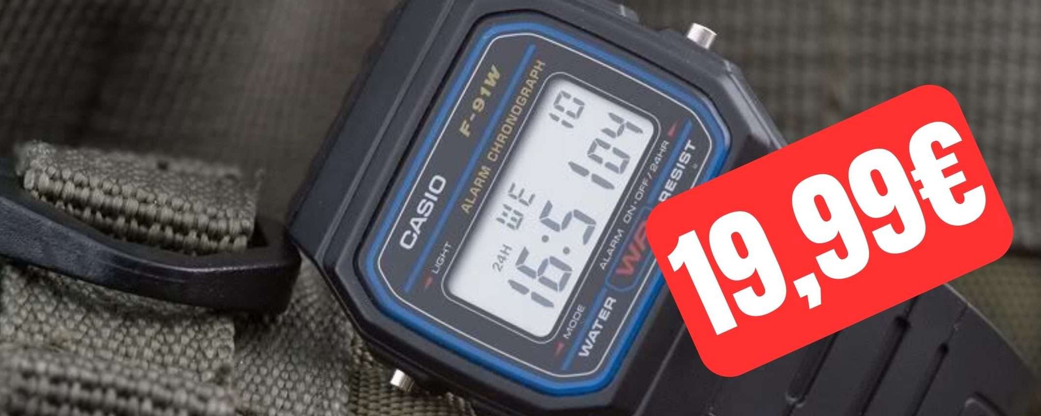 Orologio Casio F91W-1: il grande classico in OFFERTA a 19,99€