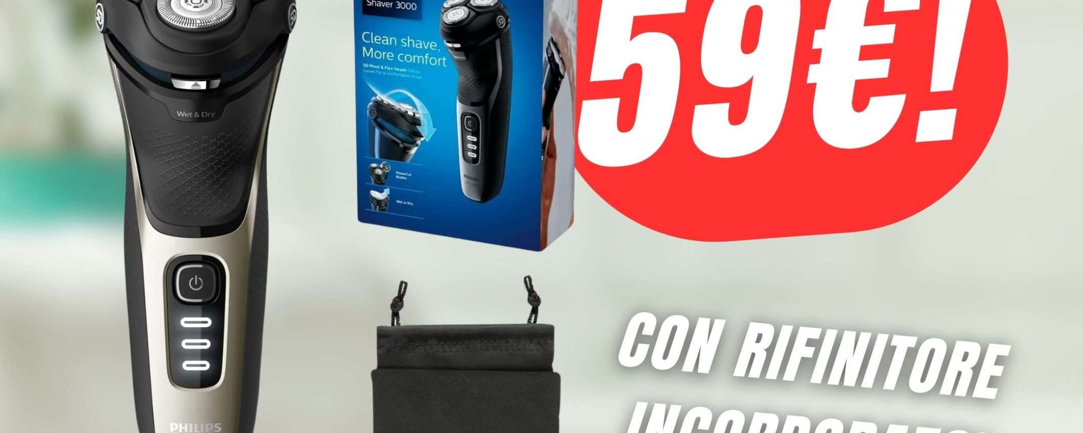 Il Rasoio Elettrico con Rifinitore integrato di Philips CROLLA a soli 59€! Il Rasoio Elettrico con Rifinitore integrato di Philips CROLLA a soli 59€!