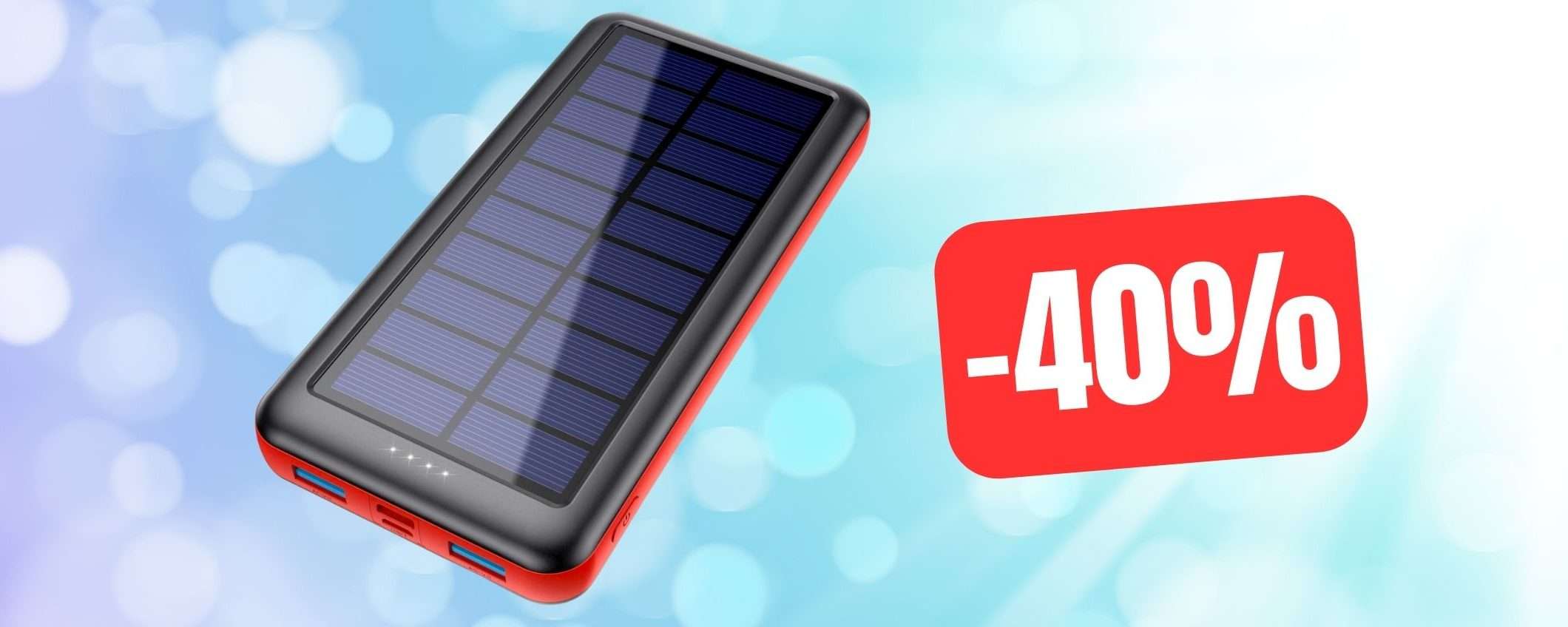 Questo power bank solare da 26800mAh è una bomba: attiva il coupon Amazon (-40%) Questo power bank solare da 26800mAh è una bomba: attiva il coupon Amazon (-40%)