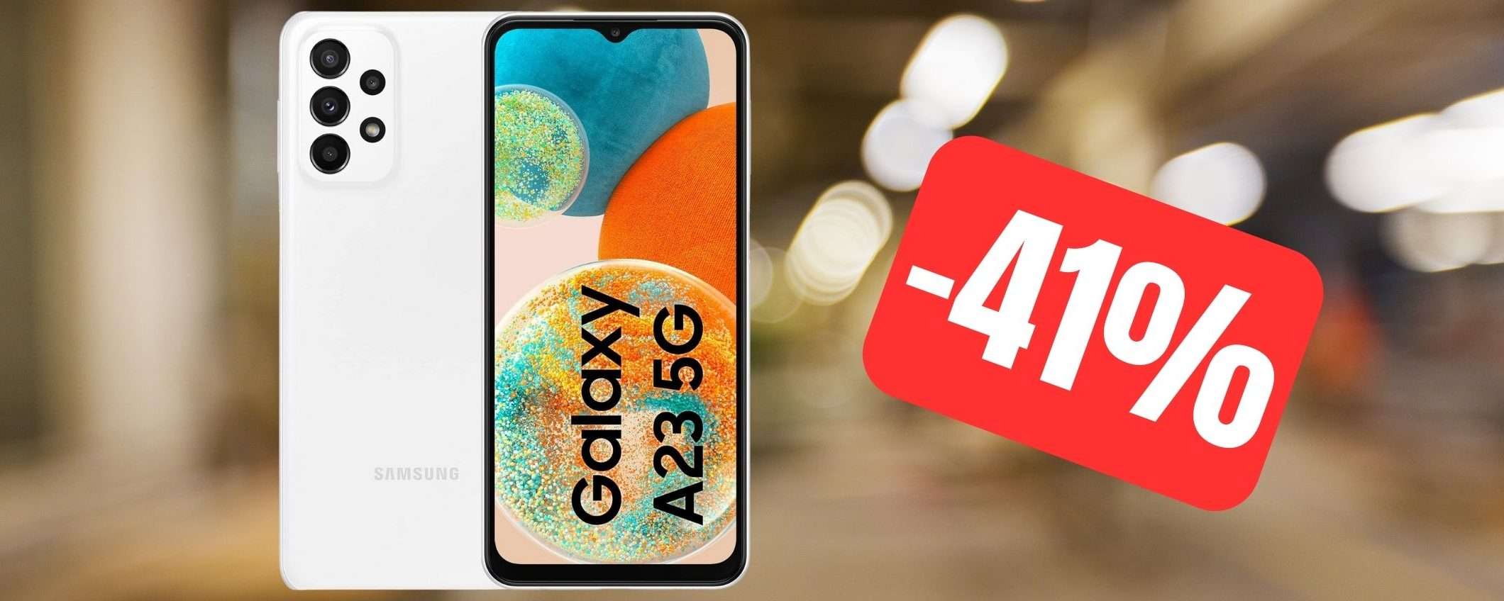 Samsung Galaxy A23 5G in MEGA SCONTO su Amazon (-41%) Samsung Galaxy A23 5G in MEGA SCONTO su Amazon (-41%)
