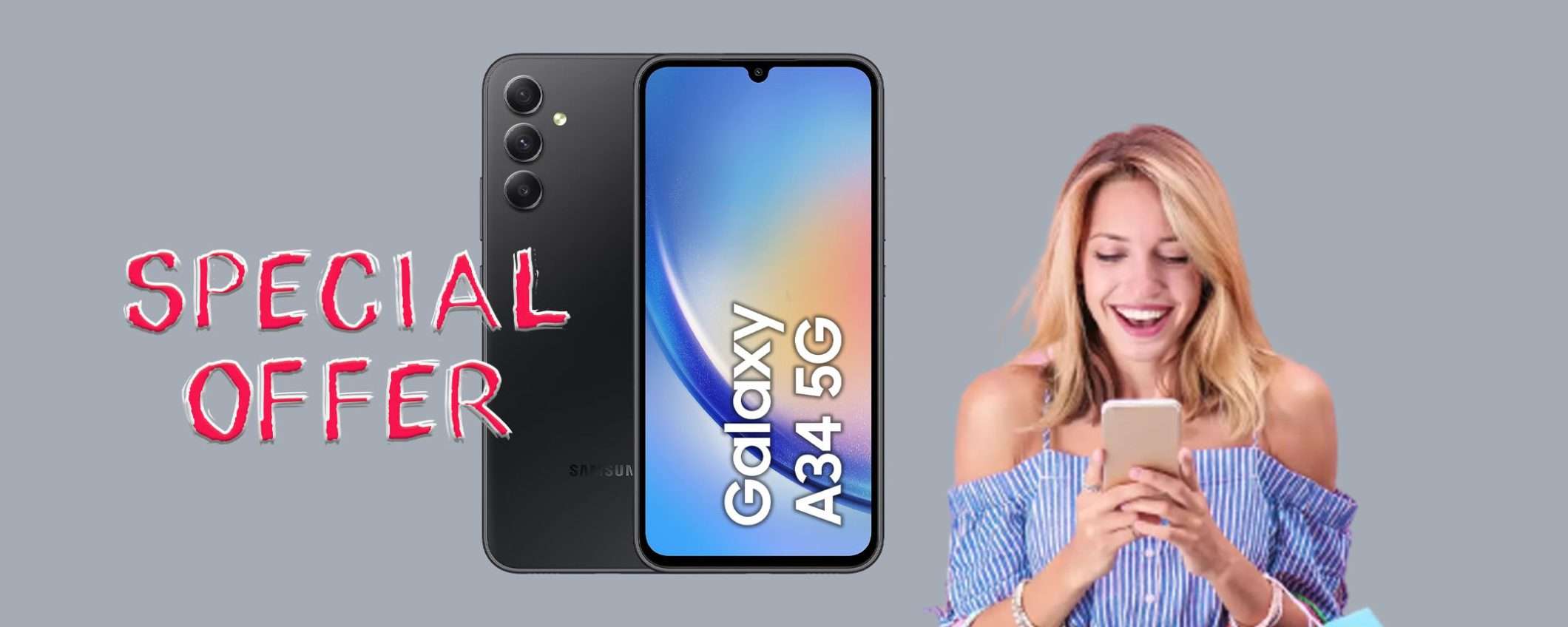 Samsung Galaxy A34 5G scontato su Amazon: prezzo SUPER! Samsung Galaxy A34 5G scontato su Amazon: prezzo SUPER!