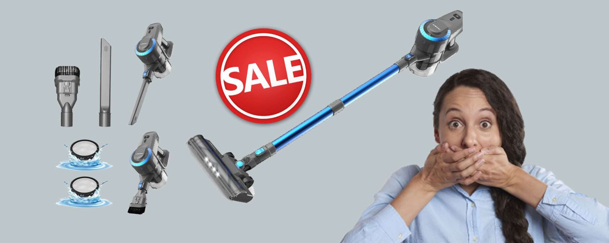 Scopa elettrica 6 in 1 senza fili potente e leggera in offerta WOW Scopa elettrica 6 in 1 senza fili potente e leggera in offerta WOW