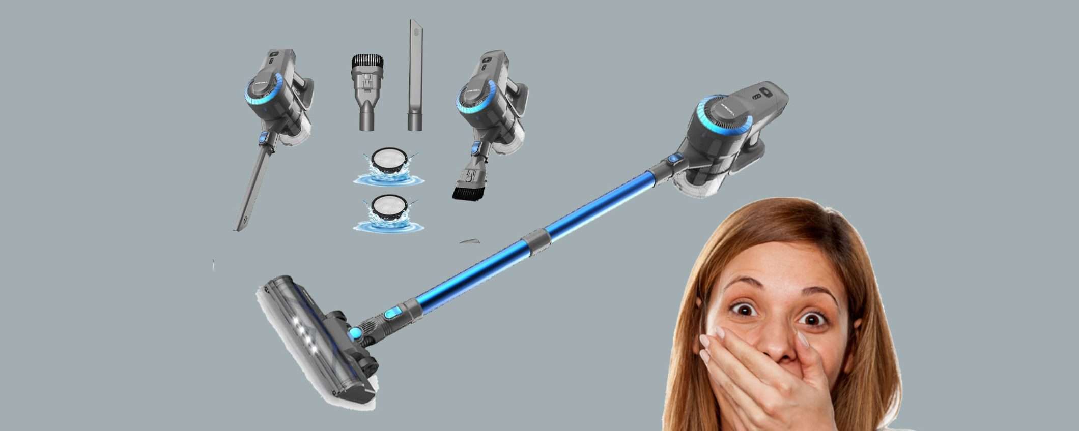 Scopa elettrica senza fili ultraleggera 6 in 1: sconto coupon FOLLE Scopa elettrica senza fili ultraleggera 6 in 1: sconto coupon FOLLE