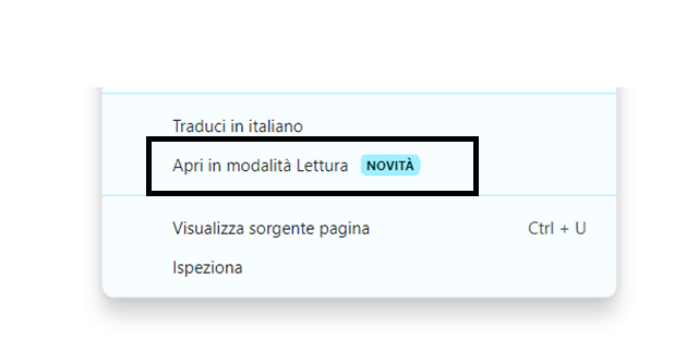 Aprire la modalità lettura in Google Chrome: cos'è e come funziona