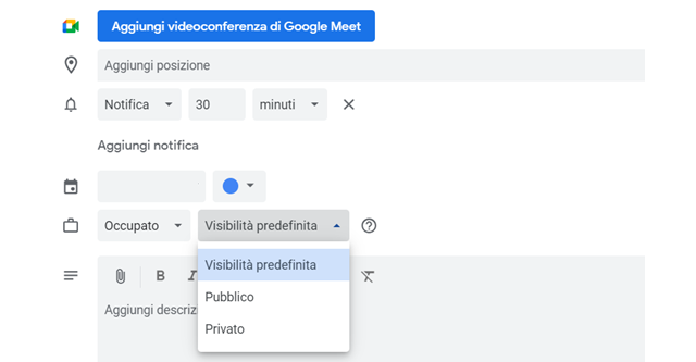 Come modificare le impostazioni sulla privacy degli eventi