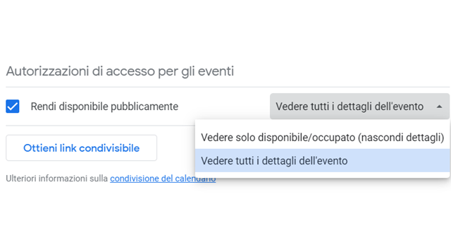 Come gestire i permessi di accesso su Google Calendar