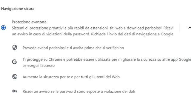 Come attivare la Navigazione sicura avanzata di Chrome