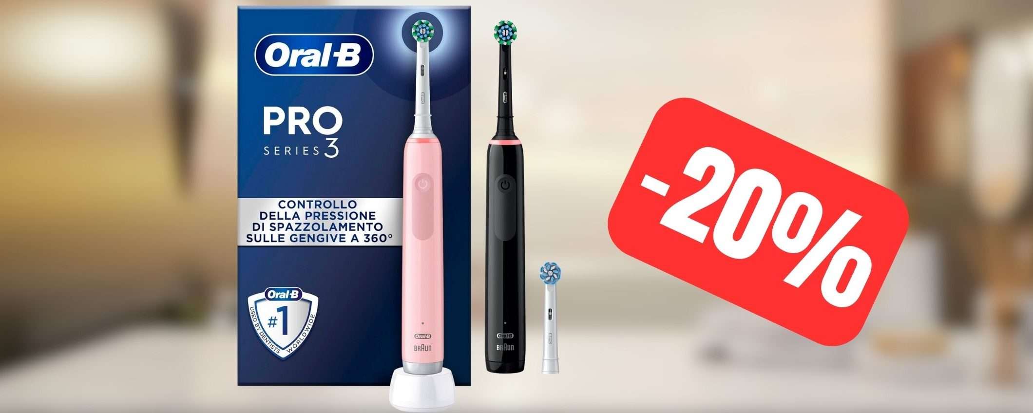 Spazzolino elettrico Oral-B Ricaricabile Pro 3: offerta al TOP su Amazon (-20%) Spazzolino elettrico Oral-B Ricaricabile Pro 3: offerta al TOP su Amazon (-20%)