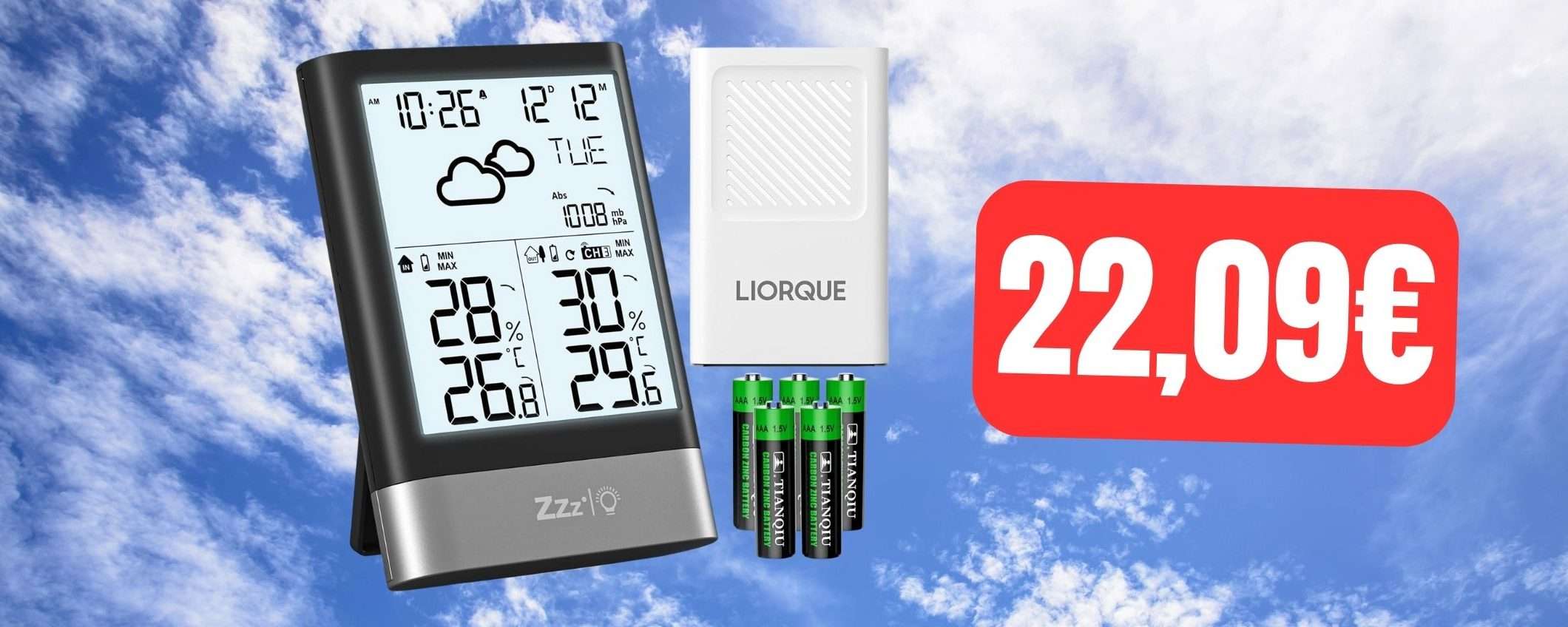 Questa stazione meteo con sensore esterno ti costa solo 22,09€ su Amazon Questa stazione meteo con sensore esterno ti costa solo 22,09€ su Amazon