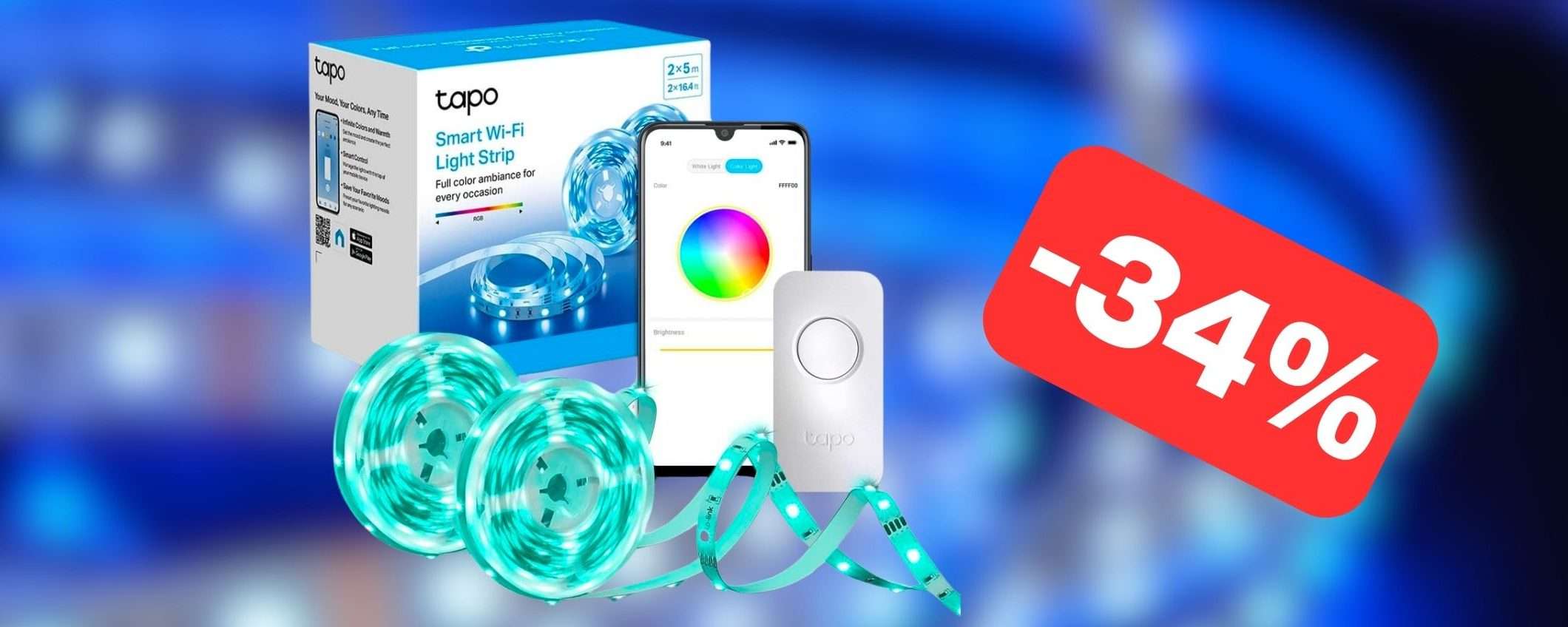 Striscia LED multicolore TP-Link: il prezzo Amazon è un vero AFFARE (-34%) Striscia LED multicolore TP-Link: il prezzo Amazon è un vero AFFARE (-34%)