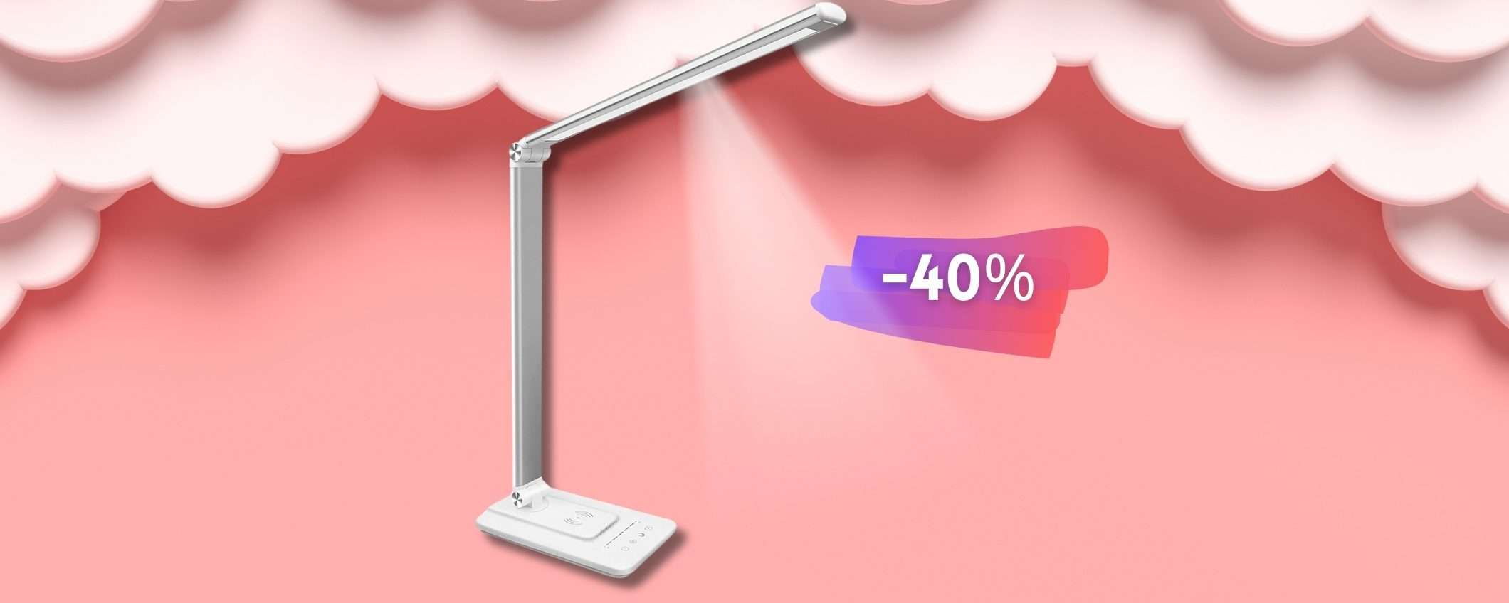 SUPER lampada da scrivania con luce personalizzabile e CARICATORE SUPER lampada da scrivania con luce personalizzabile e CARICATORE