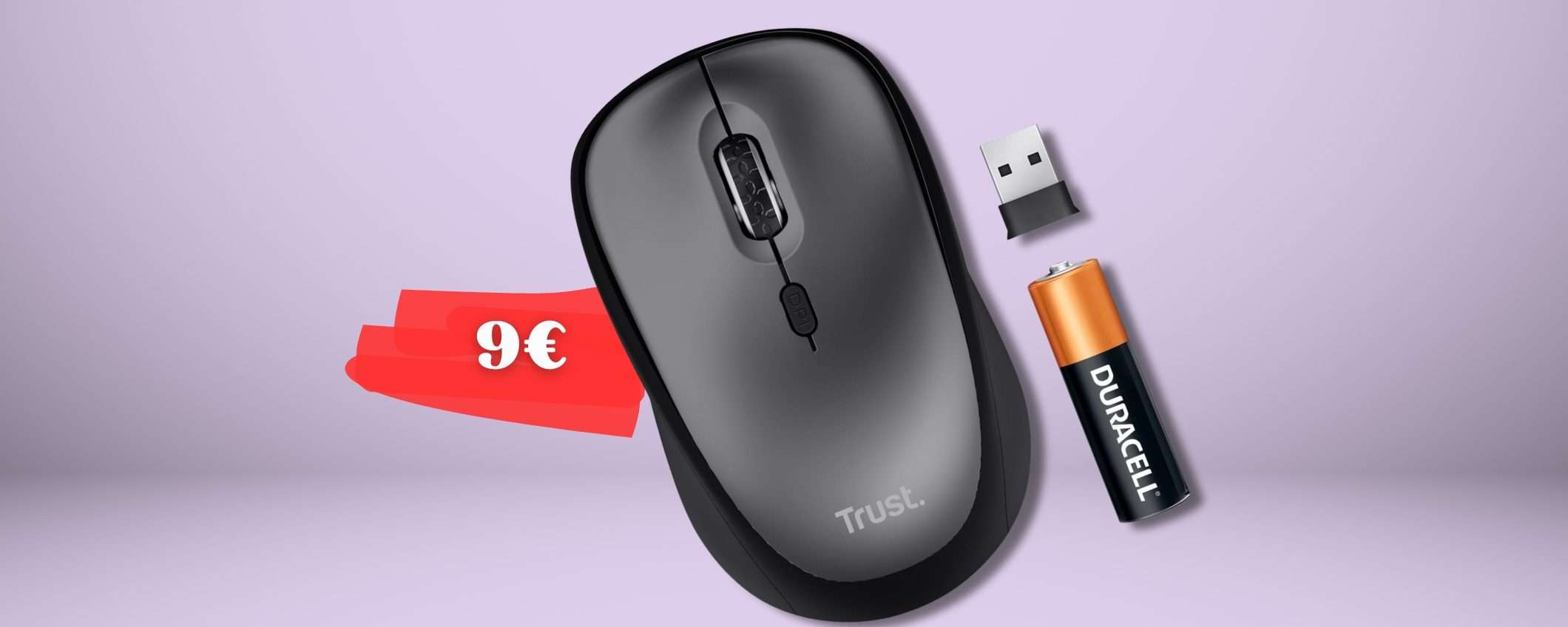 Trust Yvi+ è il mouse wireless ambidestro SILENZIOSO e a soli 9€ Trust Yvi+ è il mouse wireless ambidestro SILENZIOSO e a soli 9€