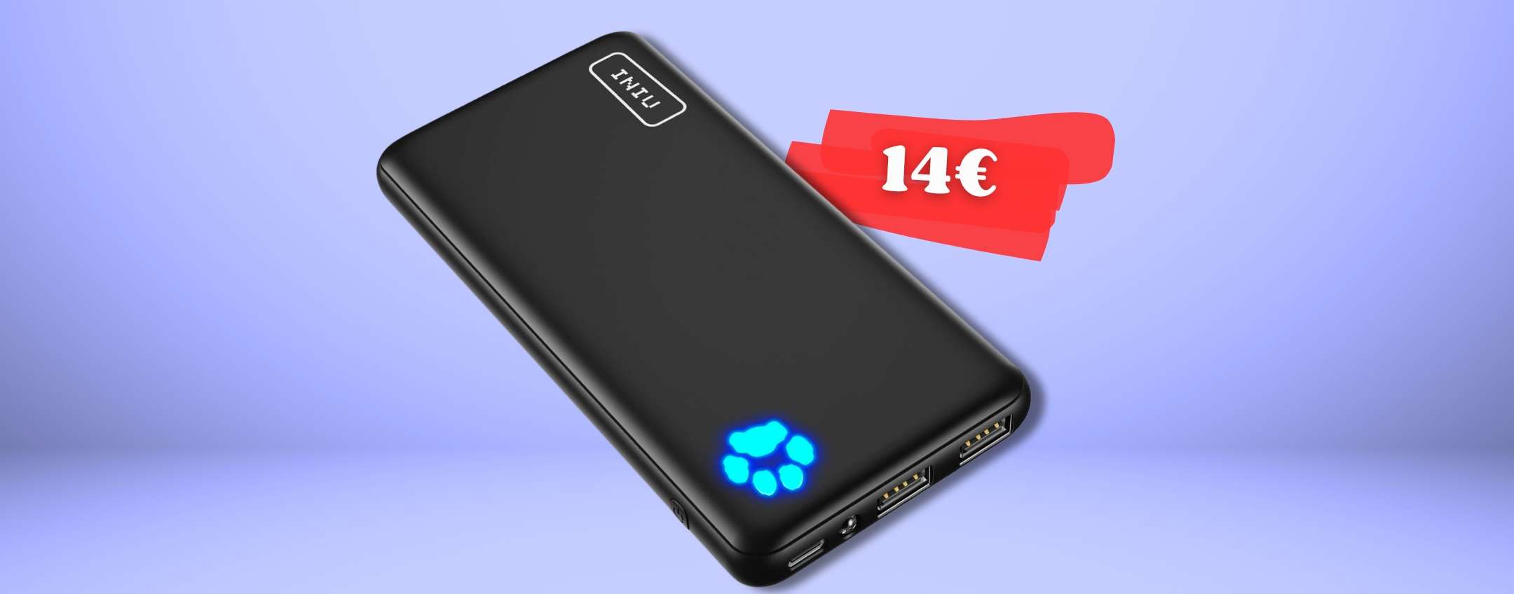 2 ricariche EXTRA sul tuo smartphone con power bank INIU (14€)