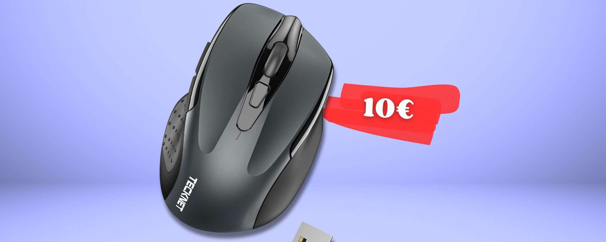 Mouse wireless a soli 10€ con micro ricevitore USB: batteria 24 MESI Mouse wireless a soli 10€ con micro ricevitore USB: batteria 24 MESI