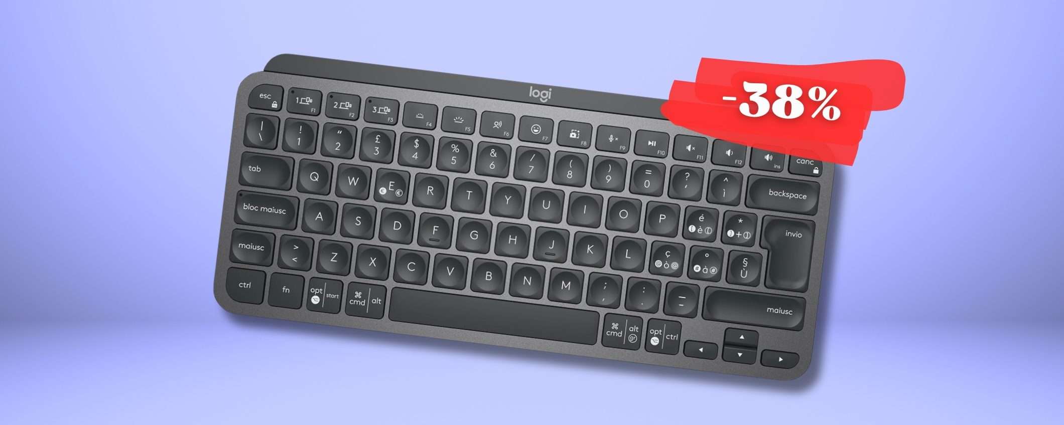 Logitech MX Keys Mini solo POCHI pezzi disponibili con sconto del 36% Logitech MX Keys Mini solo POCHI pezzi disponibili con sconto del 36%
