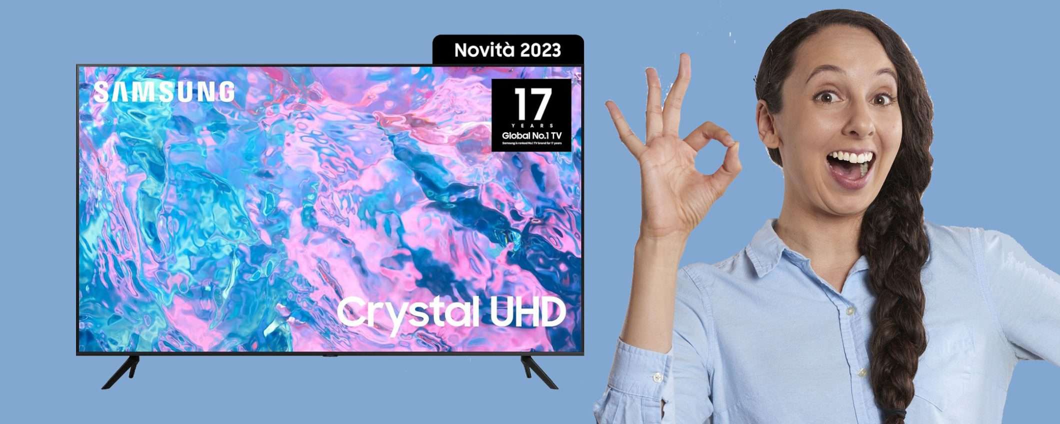 TV Samsung Crystal UHD 4K Smart: IMPERDIBILE a questo prezzo (-21%) TV Samsung Crystal UHD 4K Smart: IMPERDIBILE a questo prezzo (-21%)