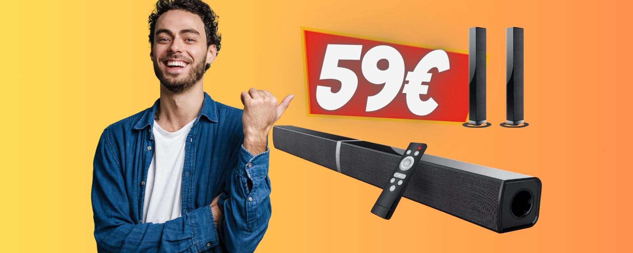 APPENA 59€ per questa Soundbar 2 in 1 con lo SCONTO del 40%