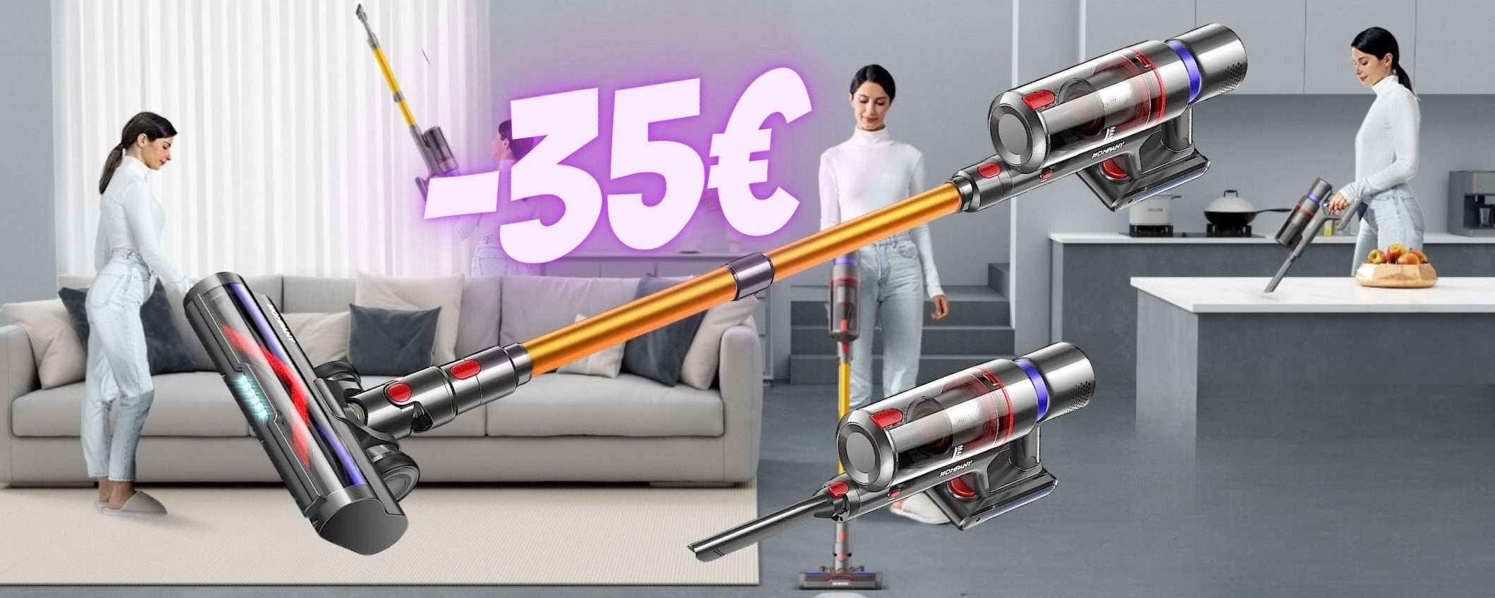 Aspirapolvere senza fili con potenza da 40Kpa a PREZZO WOW (-18%) Aspirapolvere senza fili con potenza da 40Kpa a PREZZO WOW (-18%)