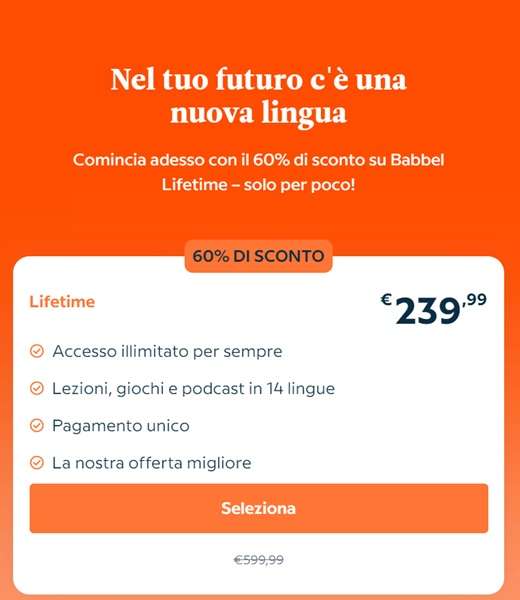 babbel offerta lifetime