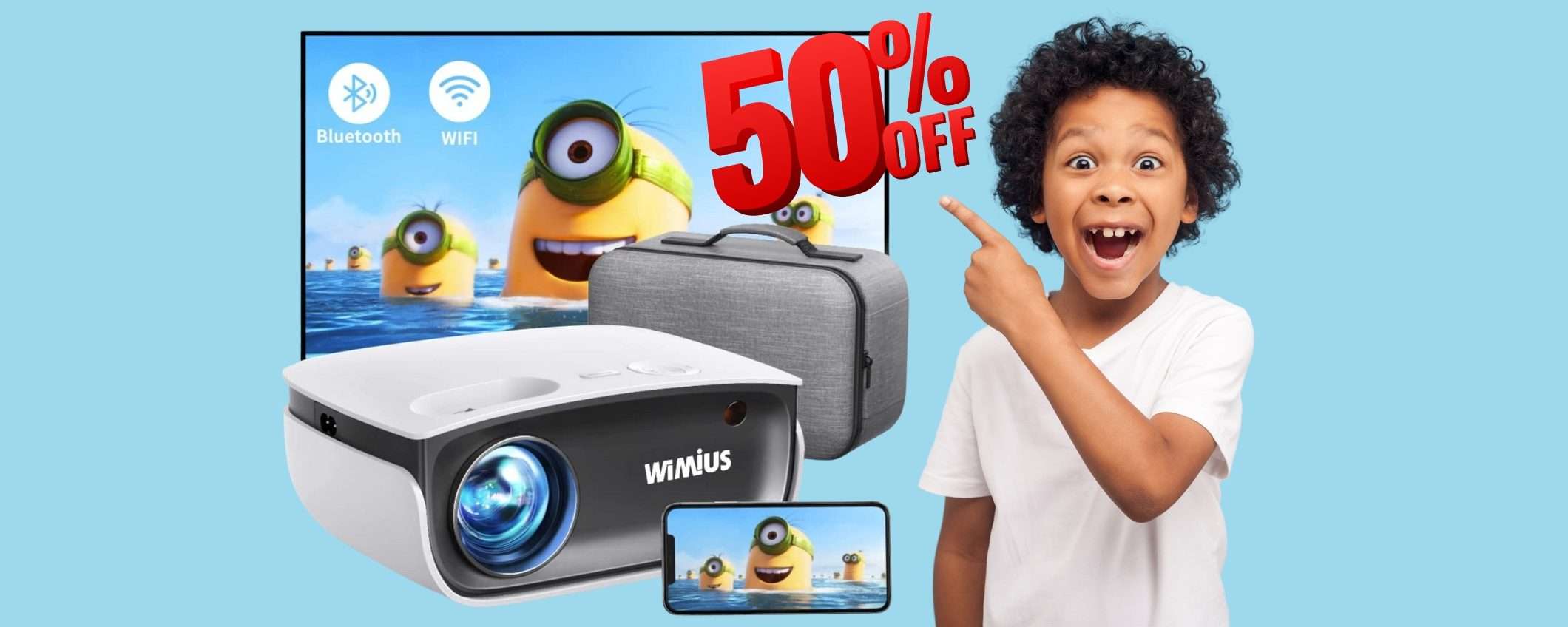 Il CINEMA in CASA con questo mini proiettore WiFi in OFFERTA al 50% Il CINEMA in CASA con questo mini proiettore WiFi in OFFERTA al 50%
