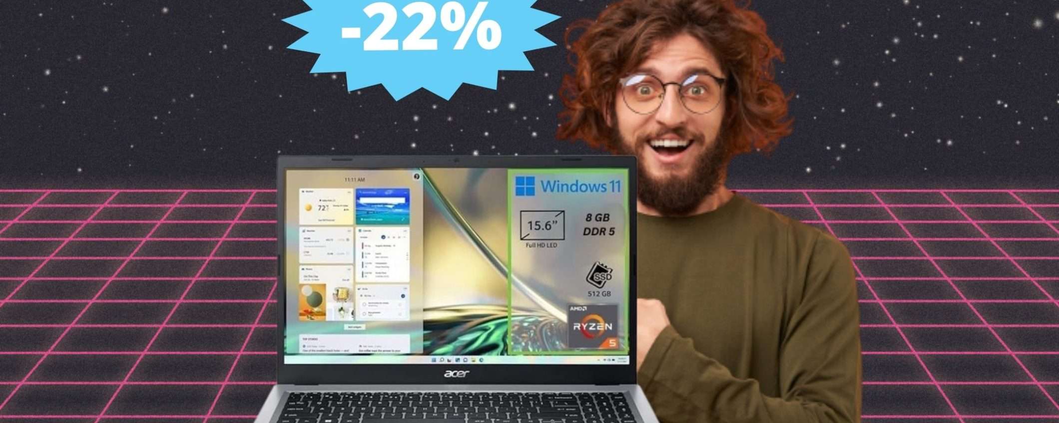 Acer Aspire 3 in offerta su Amazon: oggi lo paghi meno di 480€