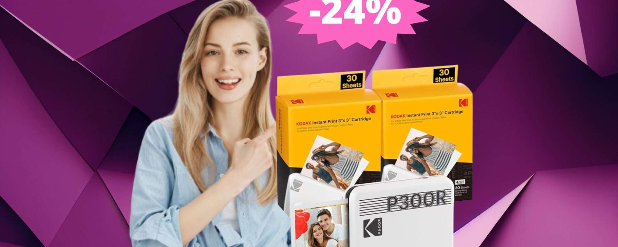 Kodak Mini 3 Retro: SUPER sconto del 26% + 68 fogli GRATIS Kodak Mini 3 Retro: SUPER sconto del 26% + 68 fogli GRATIS