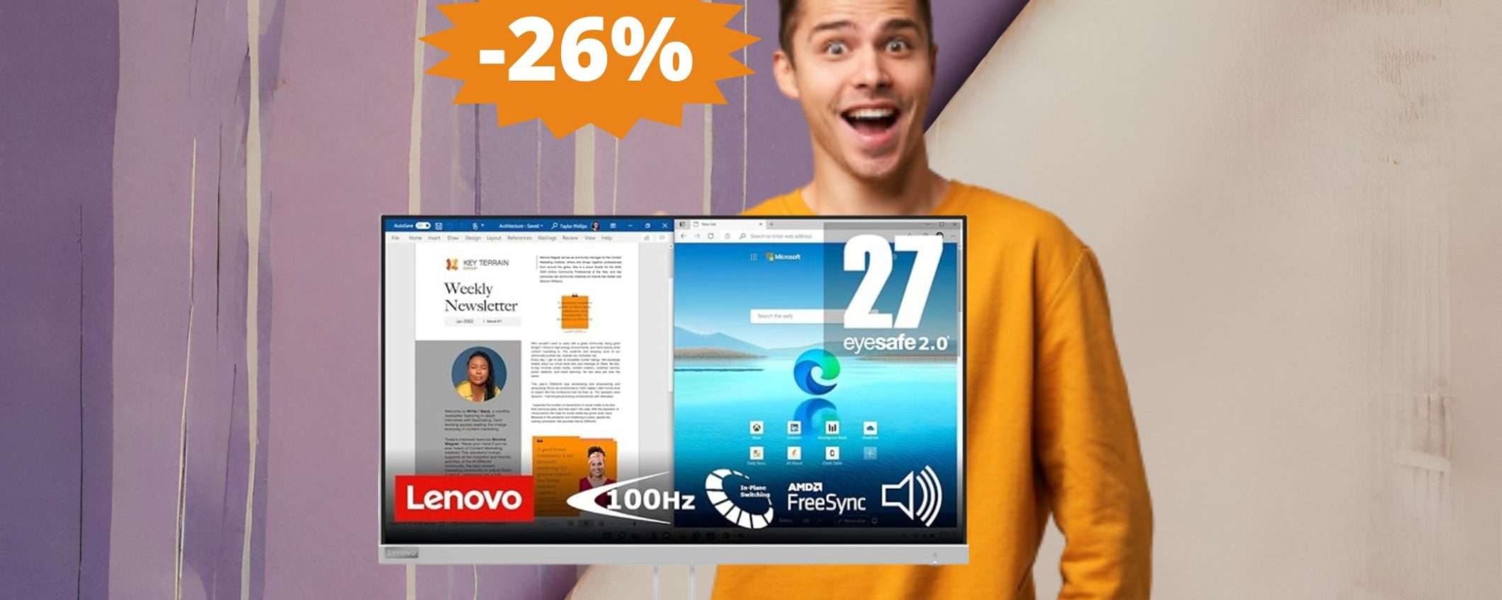 Monitor Lenovo L27i-40: ALTA qualità in MEGA sconto (-26%) Monitor Lenovo L27i-40: ALTA qualità in MEGA sconto (-26%)