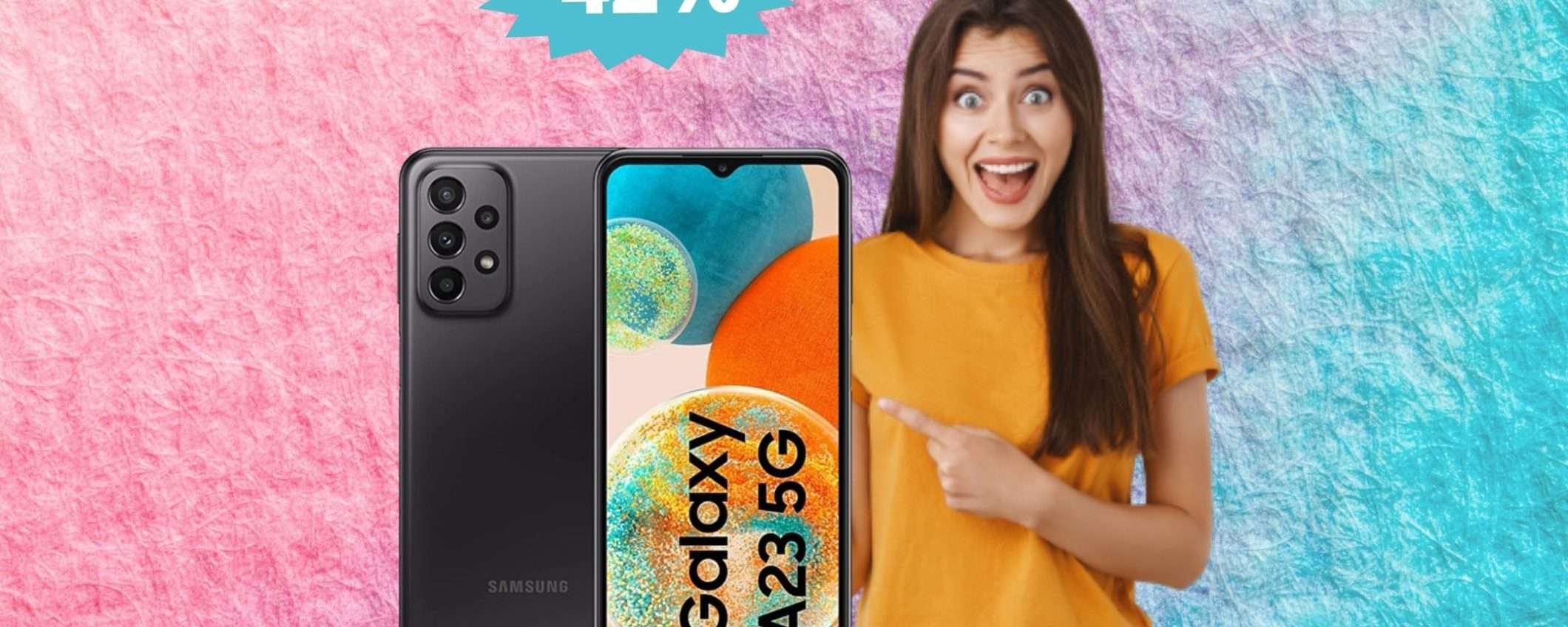 Samsung Galaxy A23: sconto ASSURDO del 42% su Amazon Samsung Galaxy A23: sconto ASSURDO del 42% su Amazon
