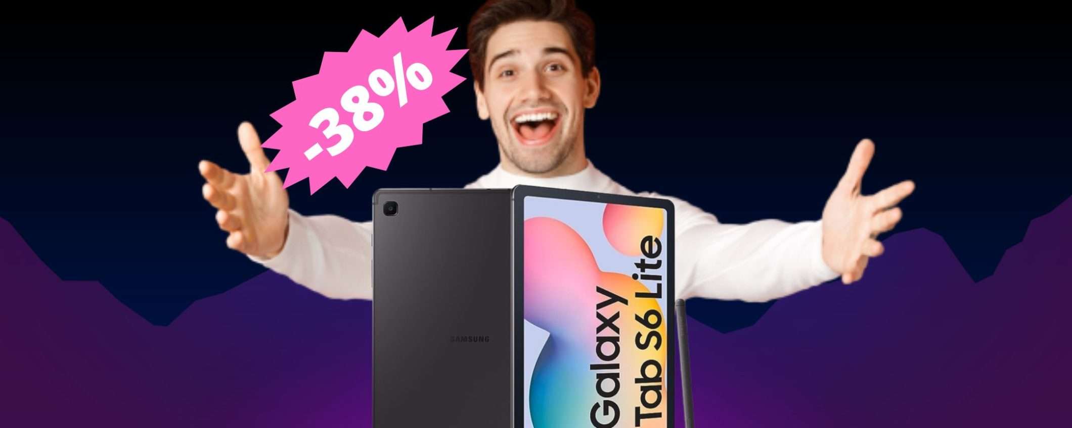 Samsung Galaxy Tab S6 Lite: sconto ESCLUSIVO del 38% Samsung Galaxy Tab S6 Lite: sconto ESCLUSIVO del 38%