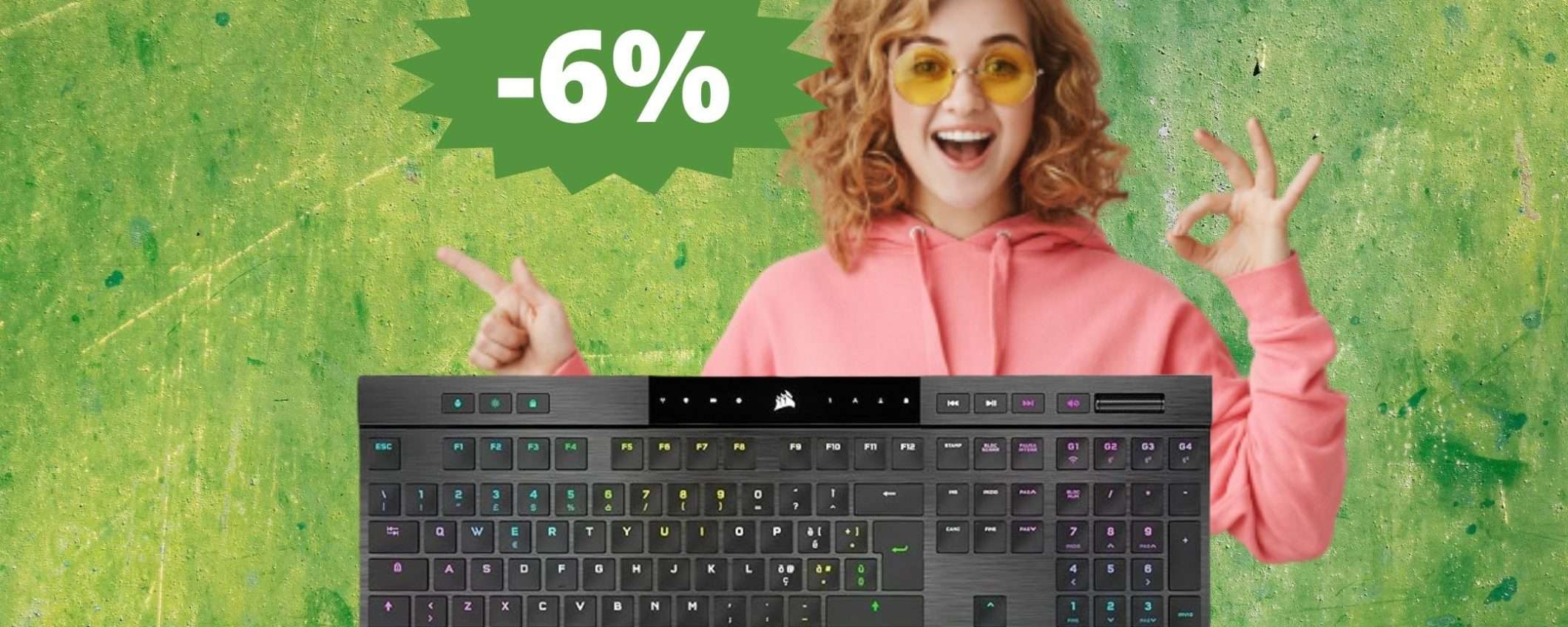 Tastiera Corsair K100 AIR: raffinata, di qualità e in SCONTO Tastiera Corsair K100 AIR: raffinata, di qualità e in SCONTO