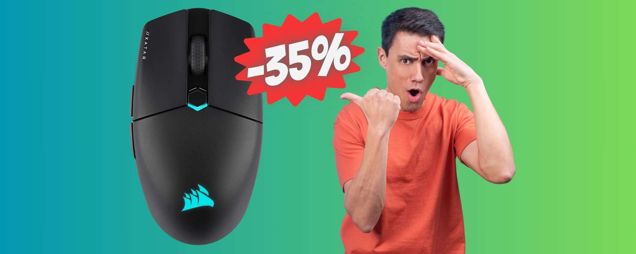 Corsair Katar Elite: mouse wireless da gaming ultraleggero (-35%) Corsair Katar Elite: mouse wireless da gaming ultraleggero (-35%)