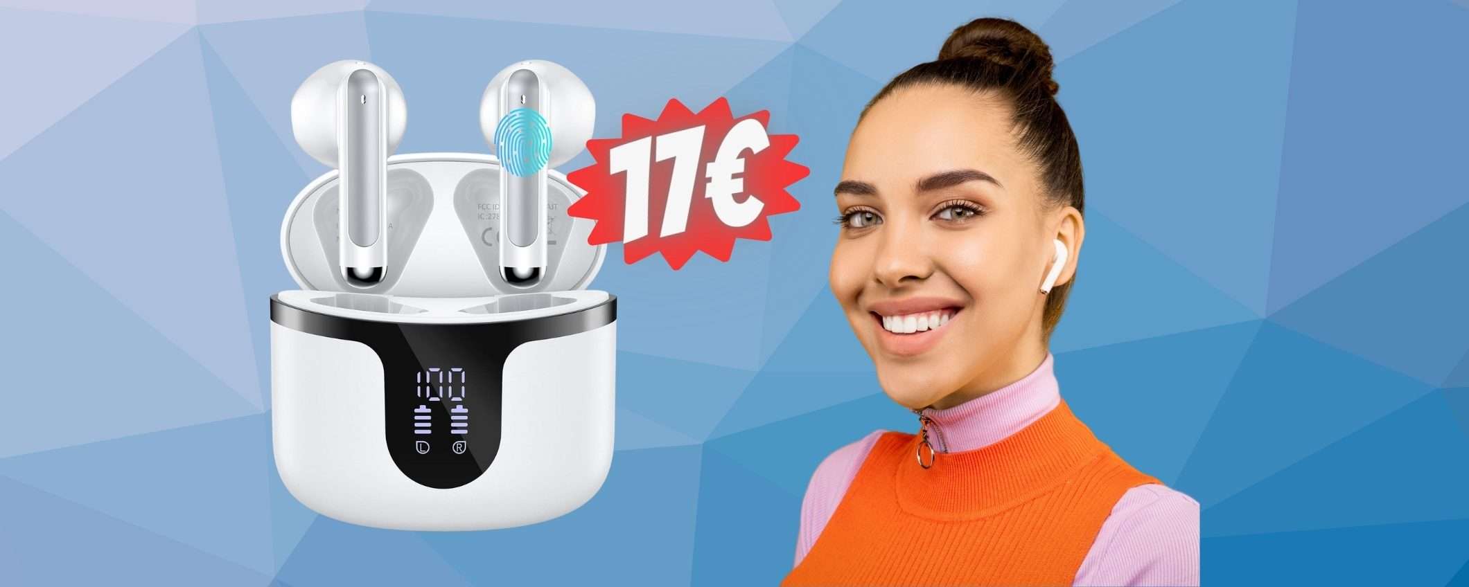 Cuffiette Bluetooth con 4 microfoni e controlli touch tue a 17€ Cuffiette Bluetooth con 4 microfoni e controlli touch tue a 17€