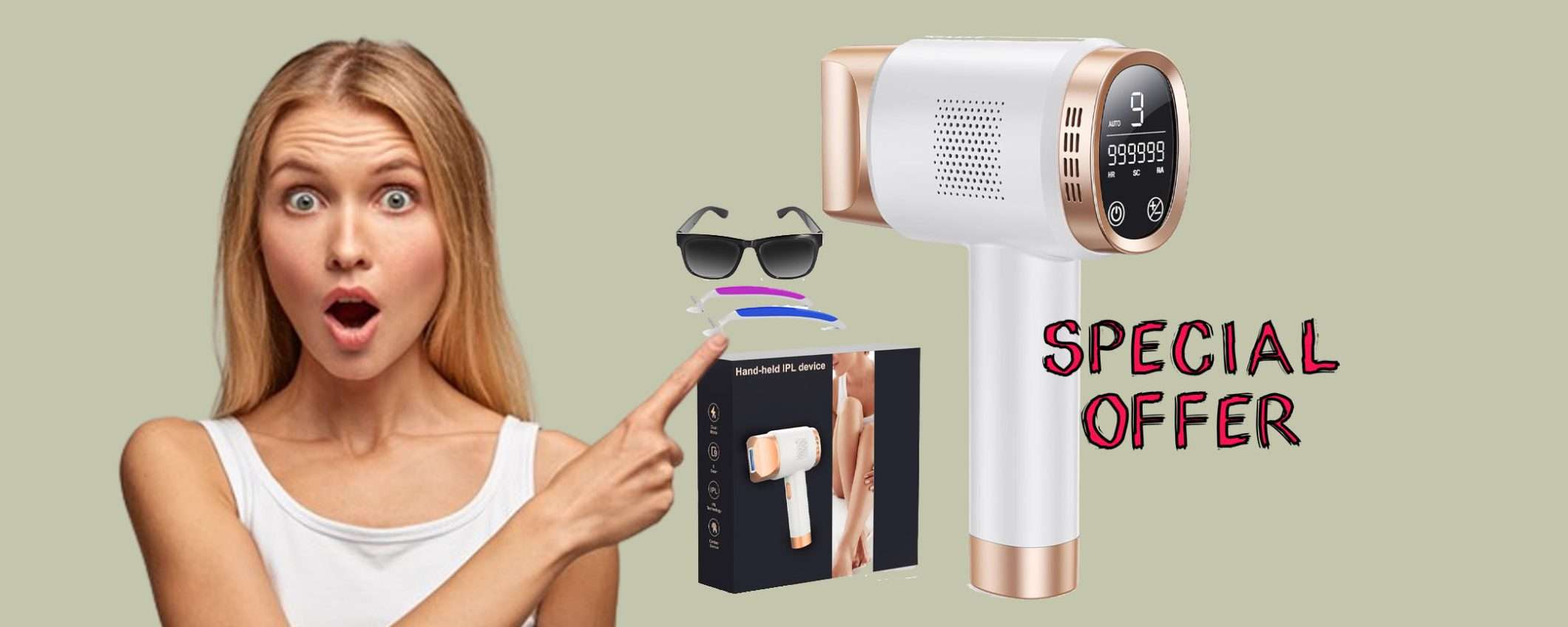 Epilatore a luce pulsata in MEGA offerta: sconto coupon 45€+20% Epilatore a luce pulsata in MEGA offerta: sconto coupon 45€+20%