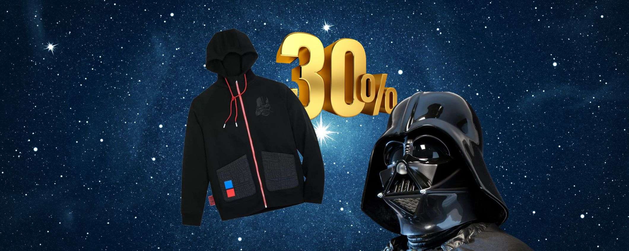 Felpa Darth Vader Star Wars in offerta al 30 solo 50